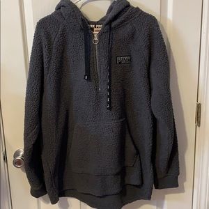 Victoria Secret’s Pink dark grey sherpa hoodie